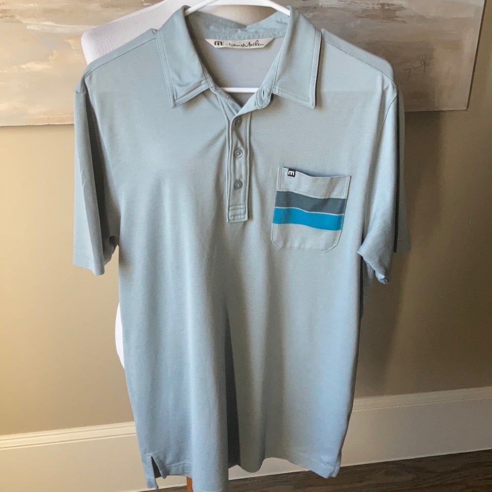 Travis Mathew gray polo shirt